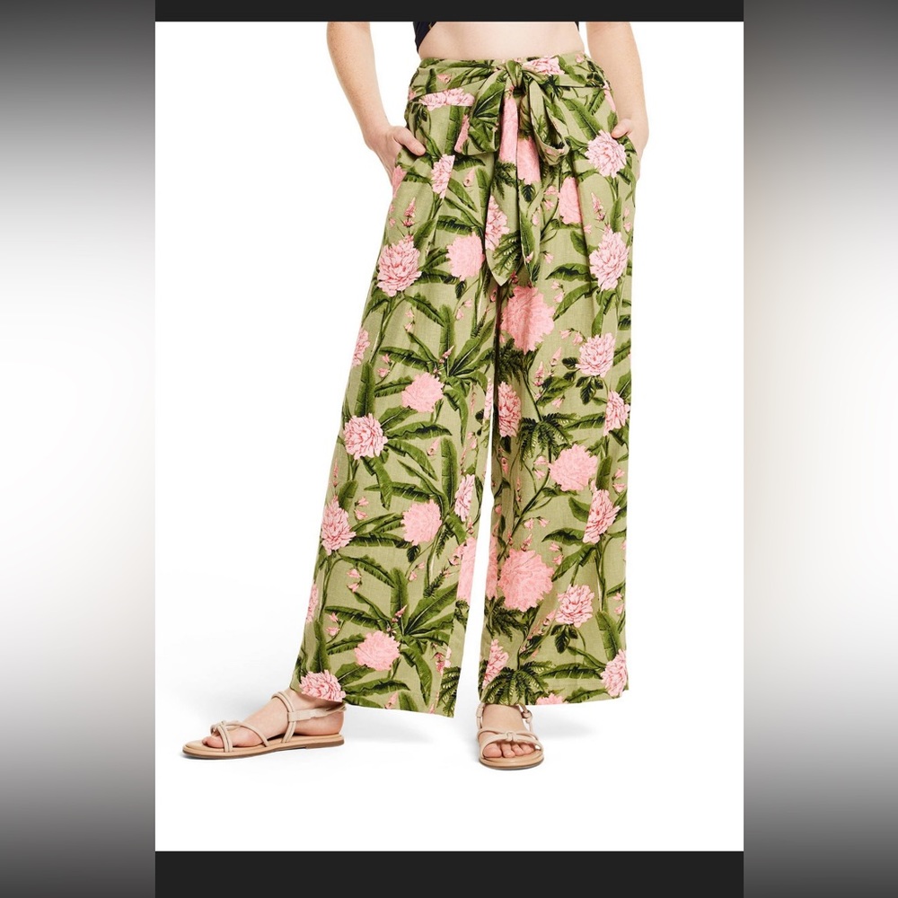 Agua Bendita x Target Peony print wide leg pants M